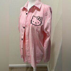 Hello Kitty x Bioworld Pink Flannel Shirt M